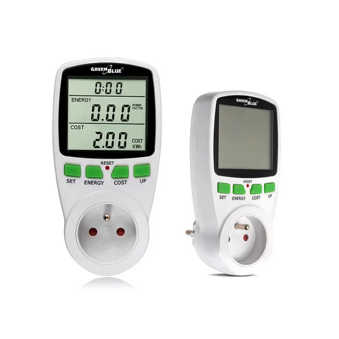 Greenblue GB202 ватметър Бял - 9999 W Вграден дисплей LCD