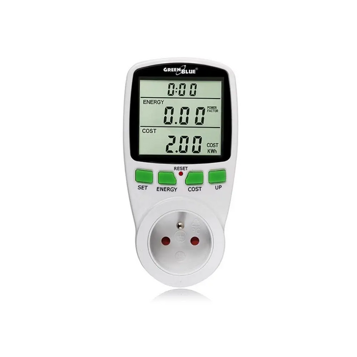 Greenblue GB202 ватметър Бял - 9999 W Вграден дисплей LCD