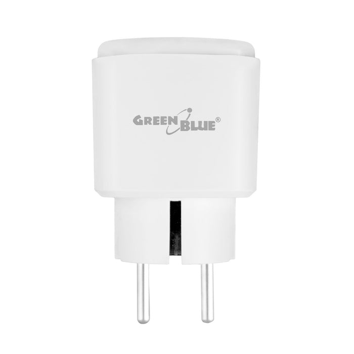 GreenBlue WiFi контакт с дистанционно управление, Android/iOS/Alexa/Google Home, таймер, ватметър, макс. 16A/3840W, GB735 W