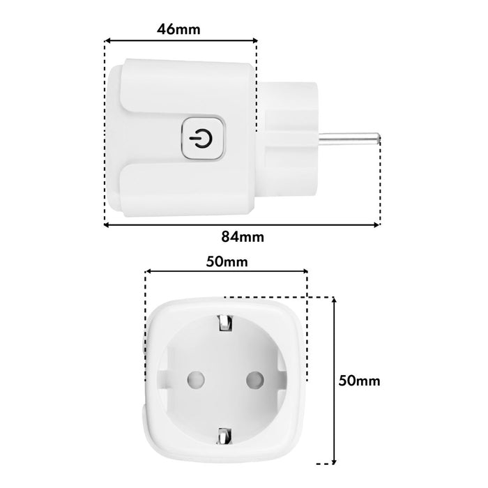 GreenBlue WiFi контакт с дистанционно управление, Android/iOS/Alexa/Google Home, таймер, ватметър, макс. 16A/3840W, GB735 W