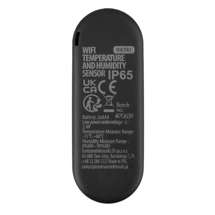 GreenBlue Външен WiFi сензор за температура и влажност, Android/iOS, 3.0V DC, LR03x2, IP65, GB741