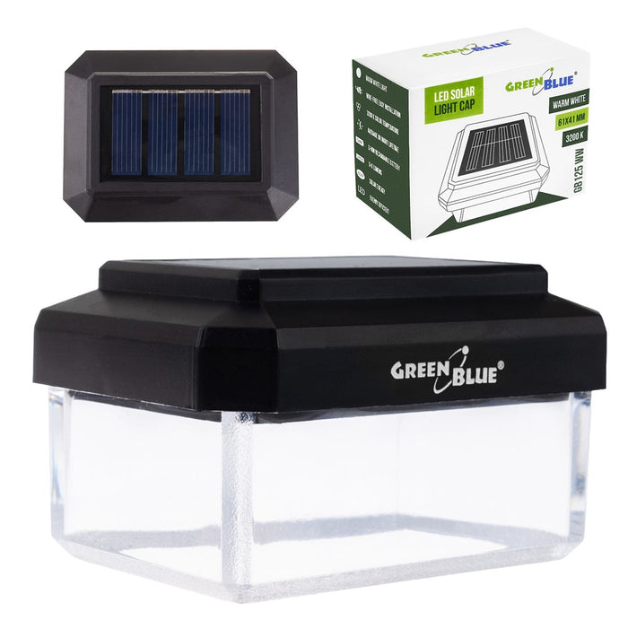 Соларна LED стълбова лампа GreenBlue, 60x40 мм, с форма на плик, 3200K, GB125 WW