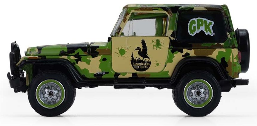 Колекционерски модел Greenlight Съвременни: Автомобили - Jeep YJ (Duck Cal Solid Pack) (Garbage Pail Kids Series 8) (1991)