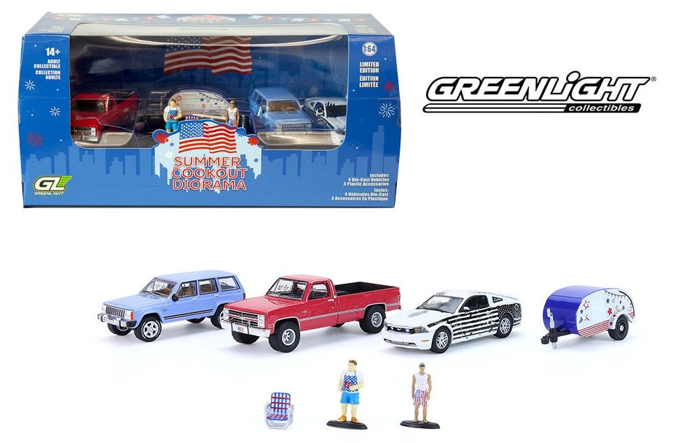 Колекционерски модел Greenlight Съвременни: Автомобили - Multi-Car Dioramas (Summer Cookout)