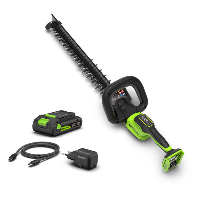АКУМУЛАТОРЕН БЕЗЧЕТКОВ ХРАСТОРЕЗ GREENWORKS HT2002A1 БРОЙ БАТЕРИИ 1, 2.00 Ah, 51 см