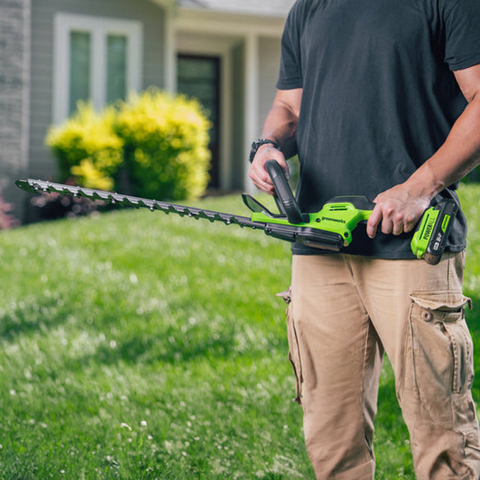 АКУМУЛАТОРЕН БЕЗЧЕТКОВ ХРАСТОРЕЗ GREENWORKS HT2002A1 БРОЙ БАТЕРИИ 1, 2.00 Ah, 51 см