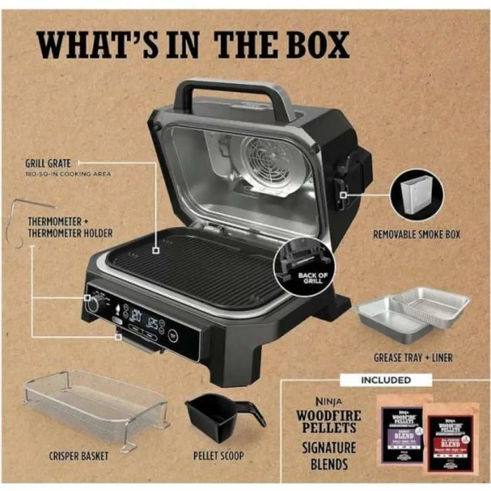 Грил NINJA OG850 Pro XL 4-in-1 Grill BBQ smoke Air Fry &