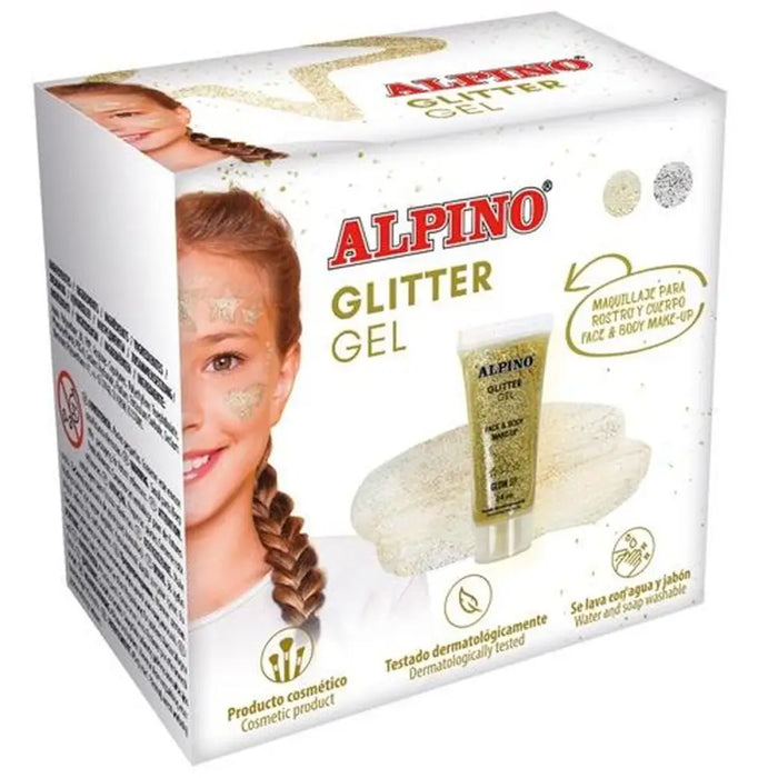 Грим Комплект за Деца Alpino Glitter GEl Златен (6 броя)