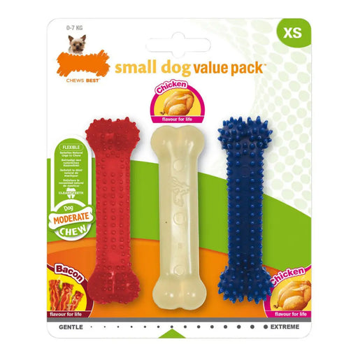 Гризалка за кучета Nylabone Value Pack Bacon Размер S Пиле