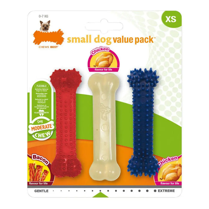 Гризалка за кучета Nylabone Value Pack Bacon Размер S Пиле