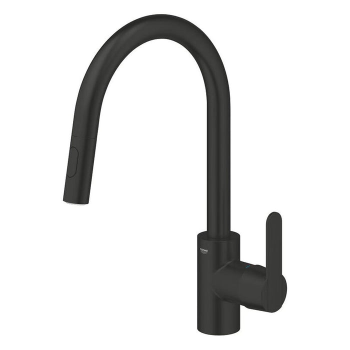 СМЕСИТЕЛ ЗА КУХНЯ С ИЗТЕГЛЯЩ СЕ ДУШ GROHE GET ЧЕРЕН