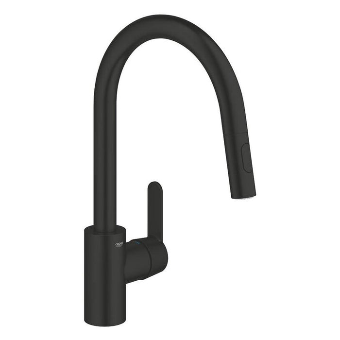 СМЕСИТЕЛ ЗА КУХНЯ С ИЗТЕГЛЯЩ СЕ ДУШ GROHE GET ЧЕРЕН