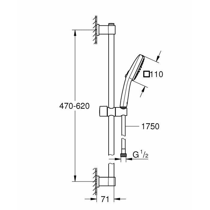 Душ Колона Grohe Vitalio Comfort 110 26398001 Метал