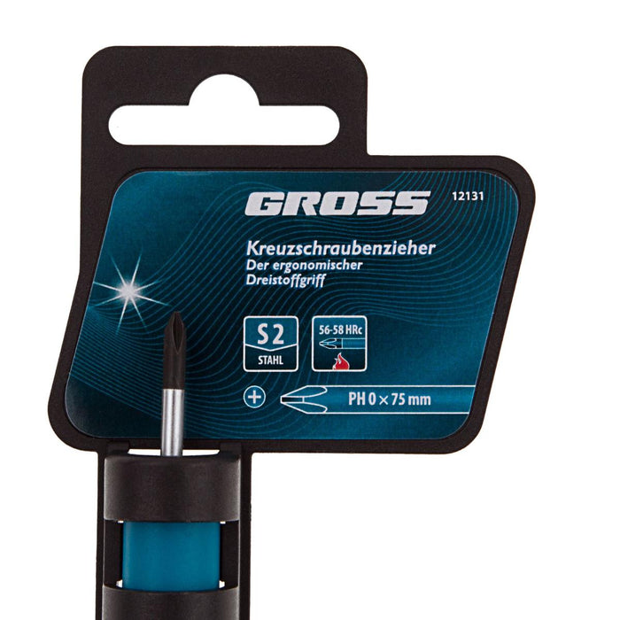 ОТВЕРТКА КРЪСТАТА PH0 75MM GROSS
