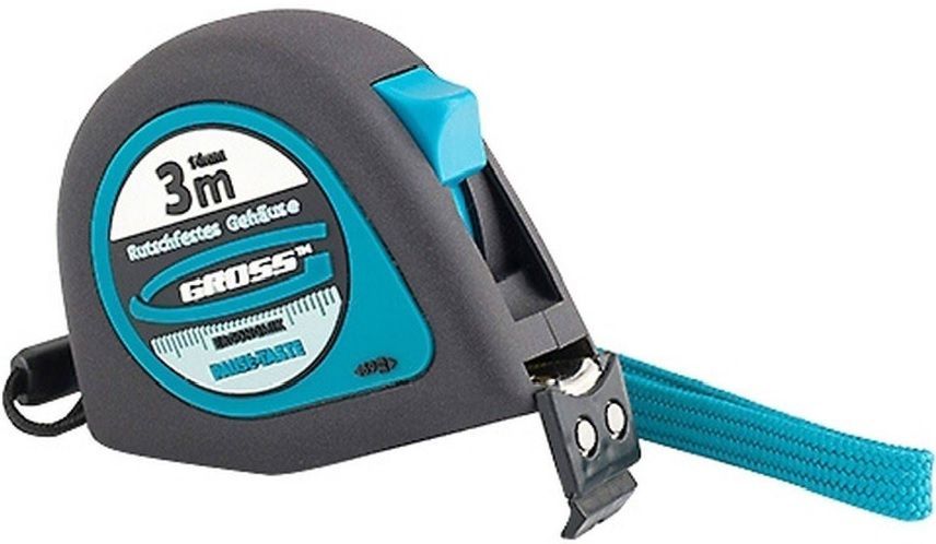Ролетка Gross - Ergonomisch, 3 m x 16 mm, магнитен гумиран накрайник