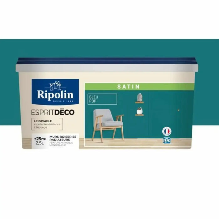 Грундова Боя Ripolin Син Сатиниран 2,5 L