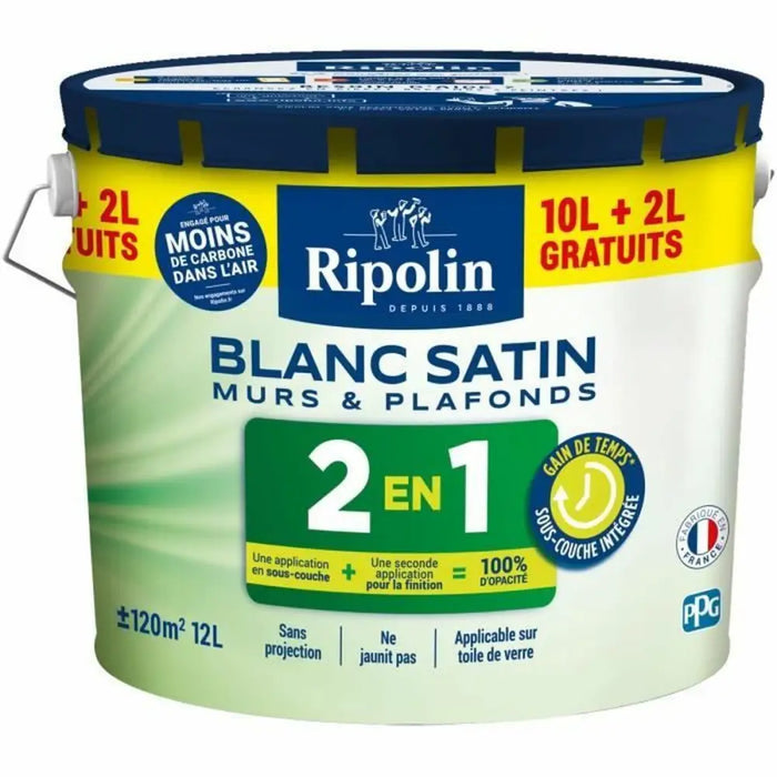 Грундова Боя Ripolin Бял Сатиниран 12 L