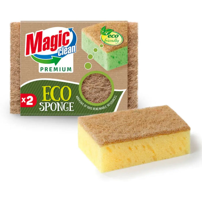 ГЪБА ЕCО С НАТУРАЛНА ФИБРА 2 БР PREMIUM MAGIC CLEAN