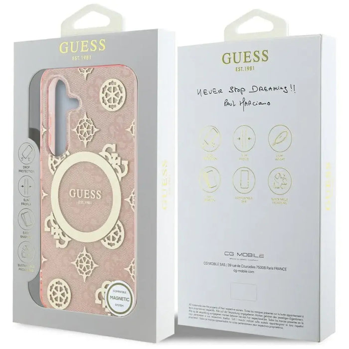 Guess 4G Background Gold Electroplated Peony Pattern