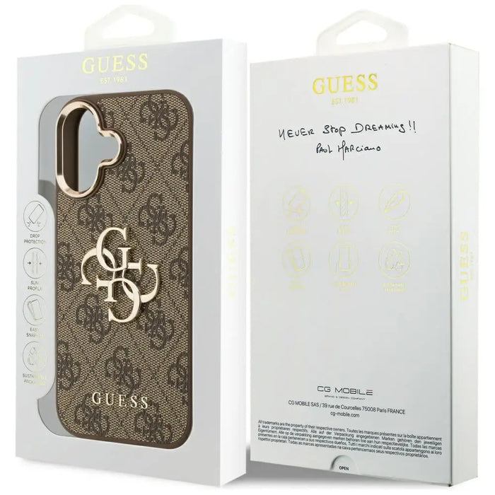 Guess 4G Big 4G Classic Logo Case за iPhone 17 - кафяво