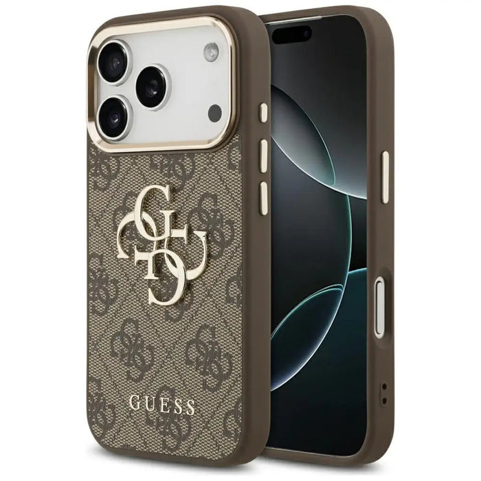 Guess 4G Big 4G Classic Logo Case за iPhone 17 Pro - кафяво