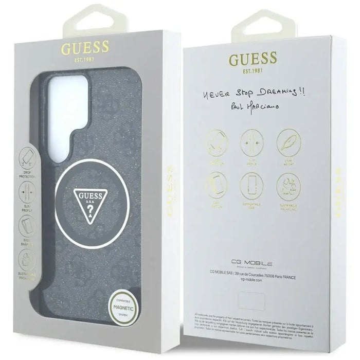 Guess 4G Glitter Triangle Buttons MagSafe Case за Samsung