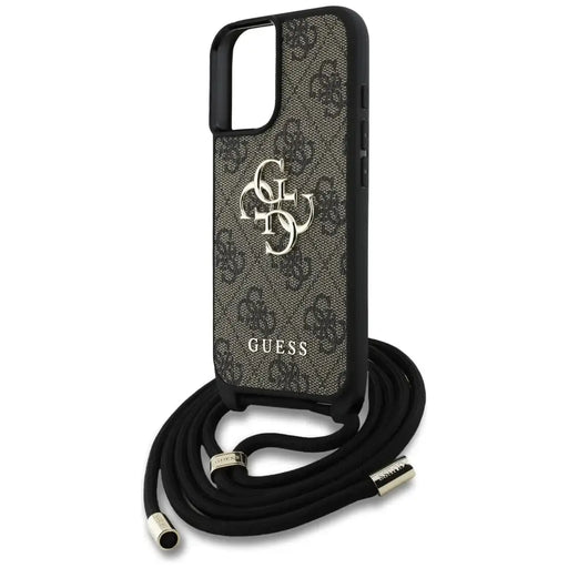 Guess 4G калъф с голямо лого и кабел през рамо за iPhone 16