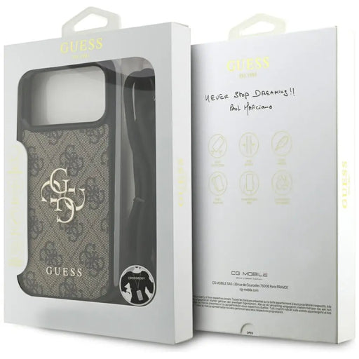 Guess 4G калъф с голямо лого и щампа през тялото за iPhone