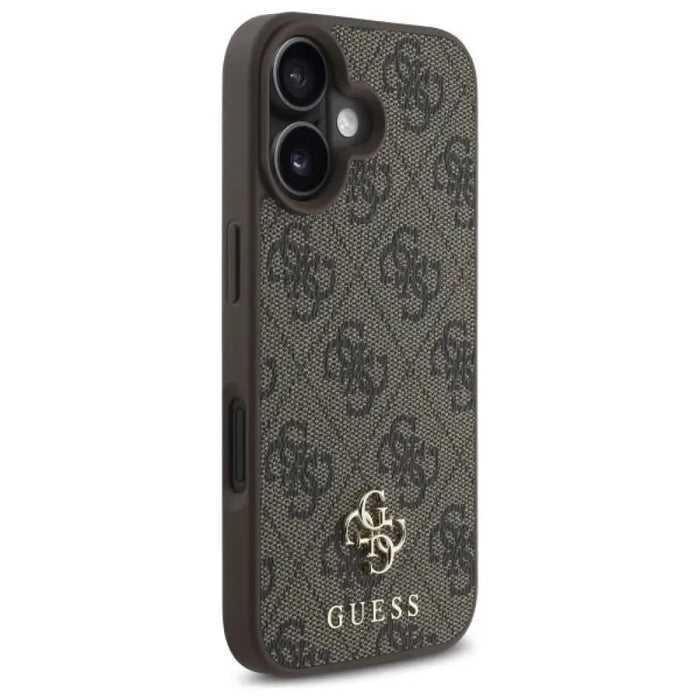 Guess 4G малък класически калъф MagSafe за iPhone 16 - кафяв