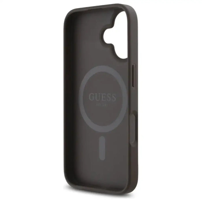 Guess 4G малък класически калъф MagSafe за iPhone 16 - кафяв