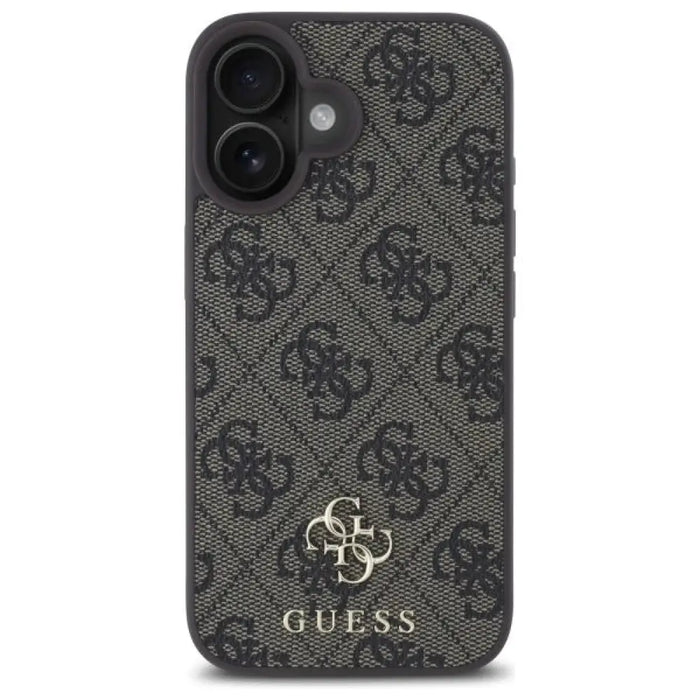 Guess 4G малък класически калъф MagSafe за iPhone 16 - кафяв