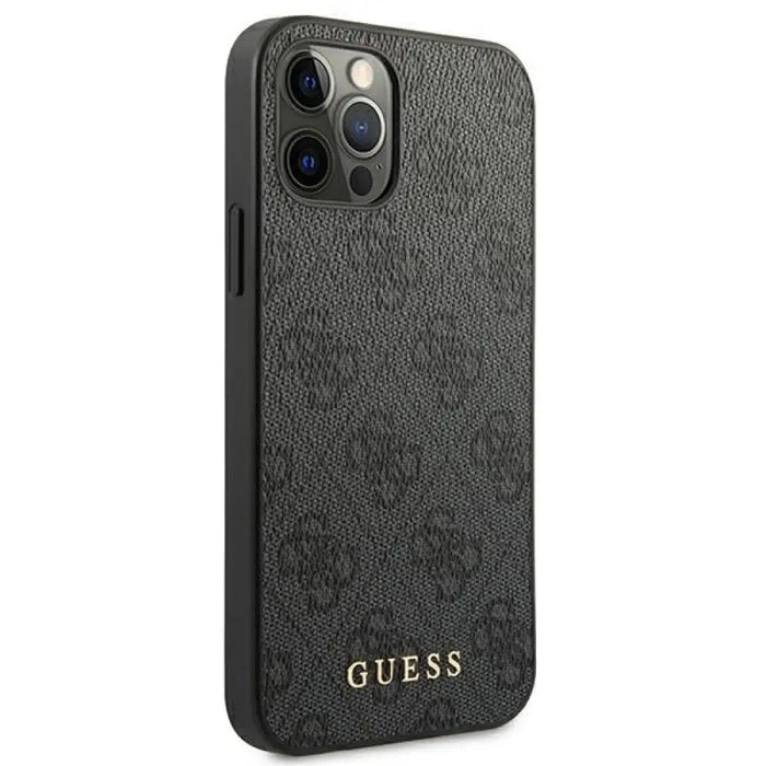 Guess 4G метален златен лого калъф за iPhone 12 / 12 Pro