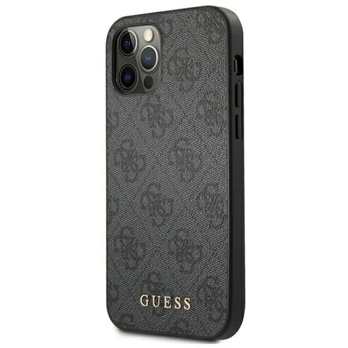 Guess 4G метален златен лого калъф за iPhone 12 / 12 Pro