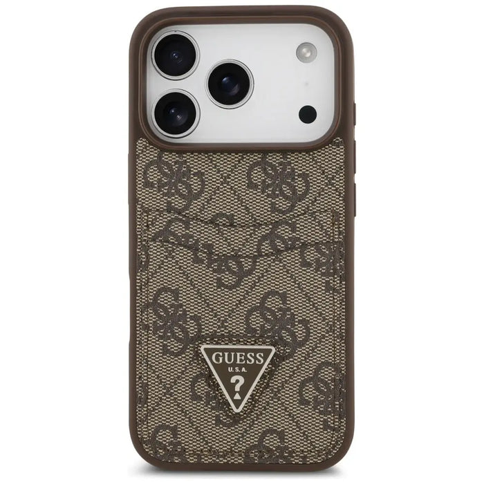 Guess 4G Nauble Card Triangle Case за iPhone 17 Pro - кафяв