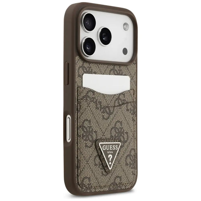 Guess 4G Nauble Card Triangle Case за iPhone 17 Pro - кафяв