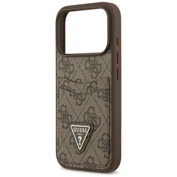 Guess 4G Nauble Card Triangle Case за iPhone 17 Pro - кафяв