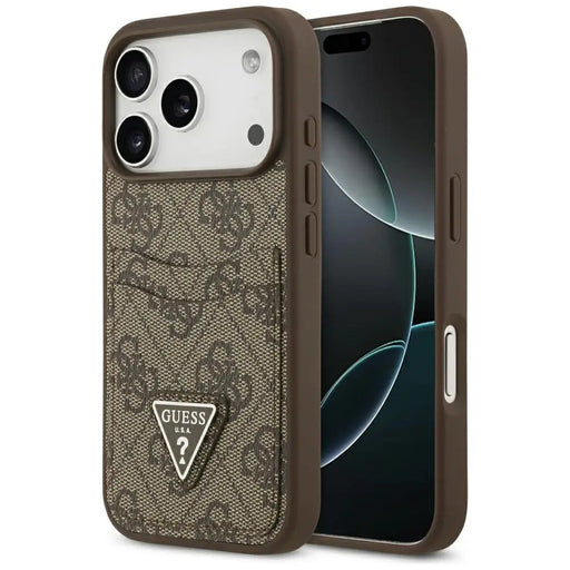 Guess 4G Nauble Card Triangle Case за iPhone 17 Pro - кафяв