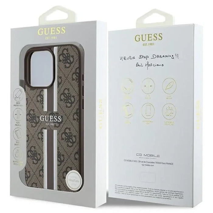 Guess 4G Printed Stripes MagSafe Case за iPhone 16 Pro Max