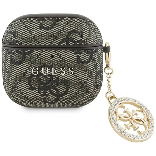 Guess 4G Strass Charm Case за AirPods 4 - кафяв