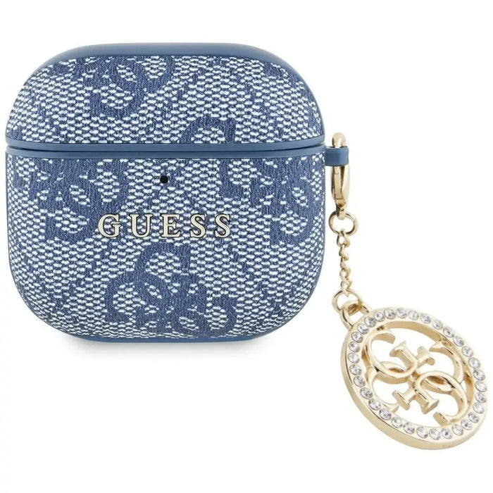 Guess 4G Strass Charm Case за AirPods 4 - син