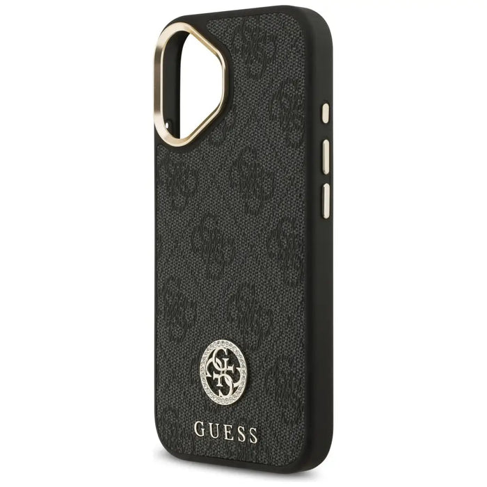 Guess 4G Strass Logo & Big Strap Metal Buttons MagSafe Case
