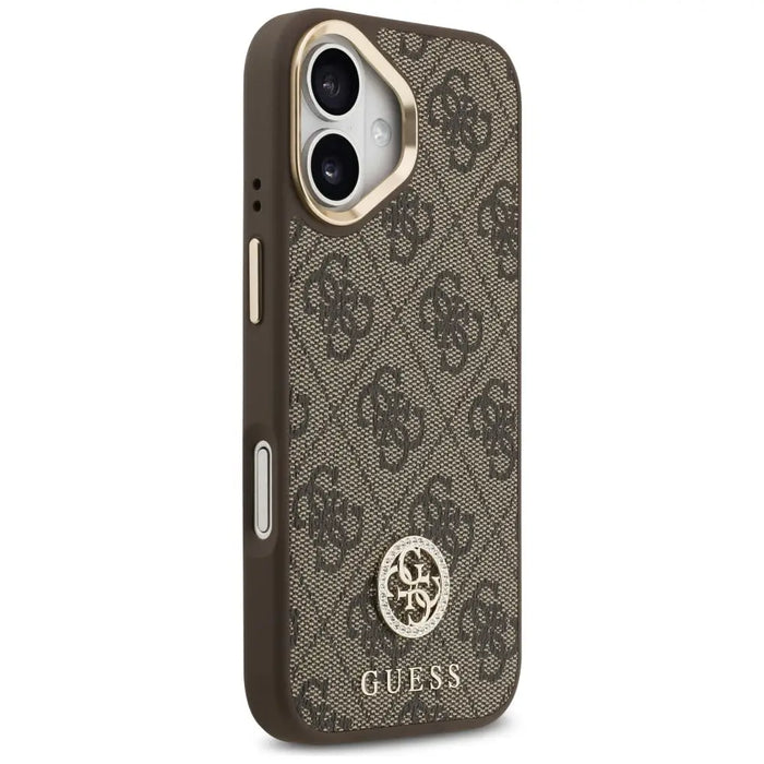 Guess 4G Strass Logo & Big Strap Metal Buttons MagSafe Case