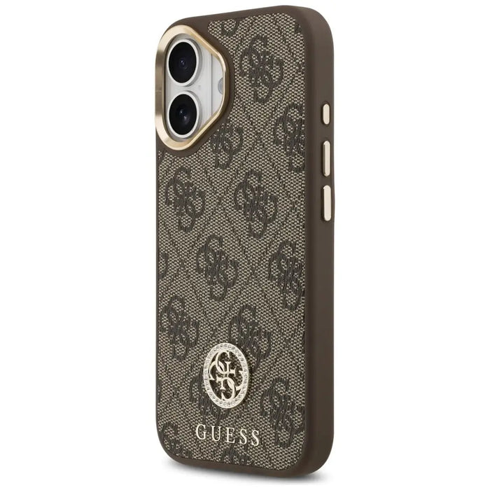 Guess 4G Strass Logo & Big Strap Metal Buttons MagSafe Case