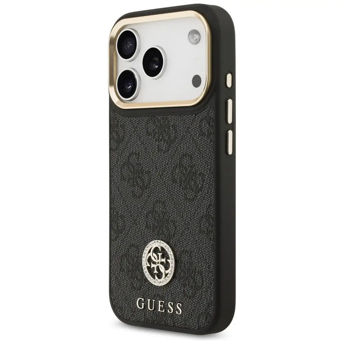 Guess 4G Strass Logo & Big Strap Metal Buttons MagSafe Case