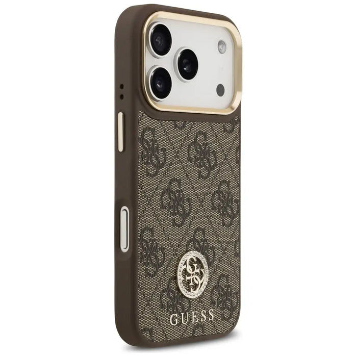Guess 4G Strass Logo & Big Strap Metal Buttons MagSafe Case