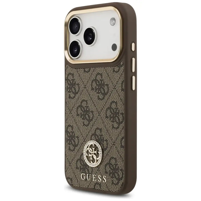 Guess 4G Strass Logo & Big Strap Metal Buttons MagSafe Case