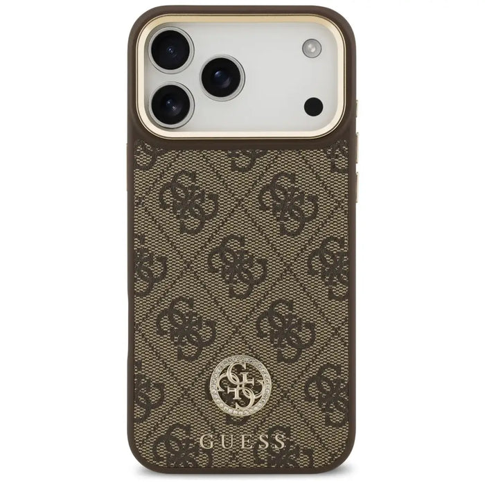 Guess 4G Strass Logo & Big Strap Metal Buttons MagSafe Case