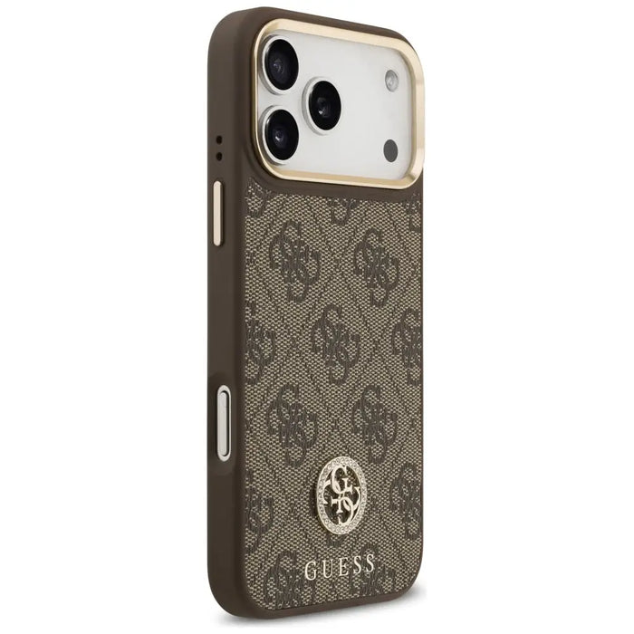Guess 4G Strass Logo & Big Strap Metal Buttons MagSafe Case