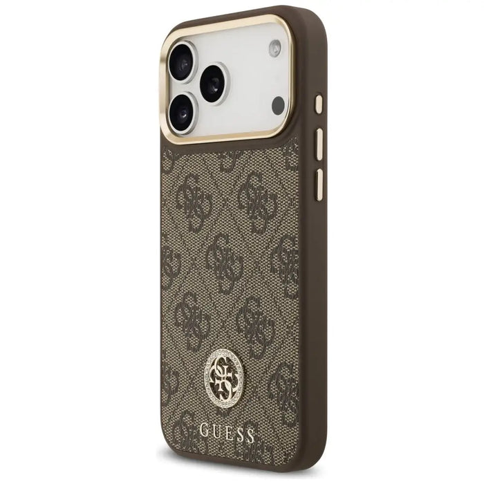 Guess 4G Strass Logo & Big Strap Metal Buttons MagSafe Case