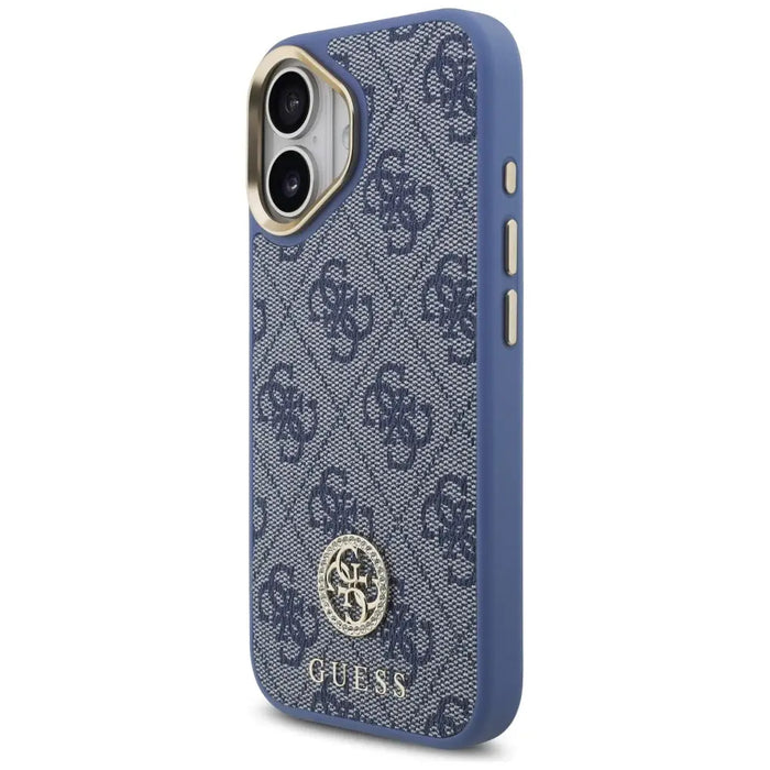 Guess 4G Strass Logo & Big Strap Metal Buttons MagSafe Case